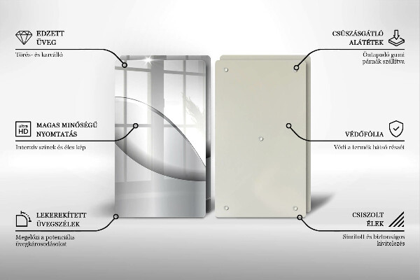 Skärbräda glas Abstrakta linjer design