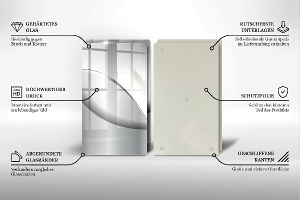 Skärbräda glas Abstrakta linjer design