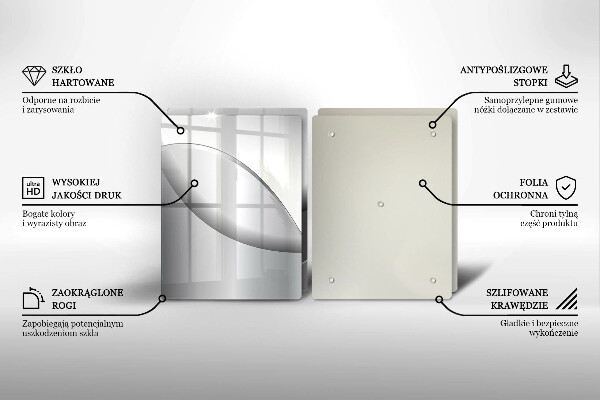 Skärbräda glas Abstrakta linjer design