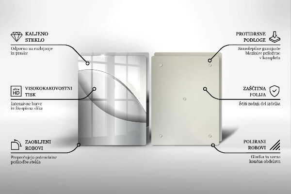 Skärbräda glas Abstrakta linjer design