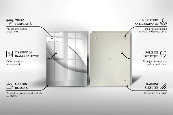 Skärbräda glas Abstrakta linjer design