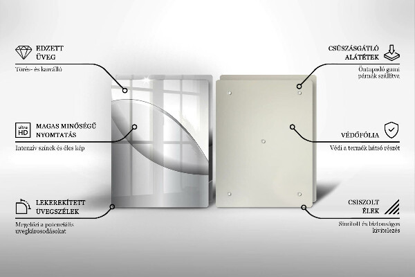 Skärbräda glas Abstrakta linjer design