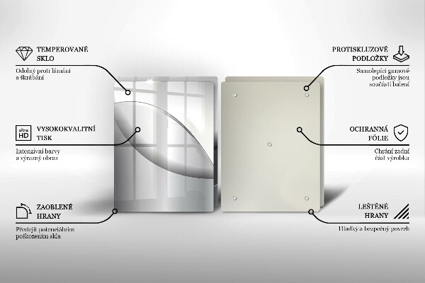Skärbräda glas Abstrakta linjer design