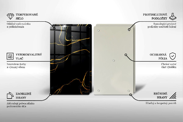 Skärbräda glas Svart marmor