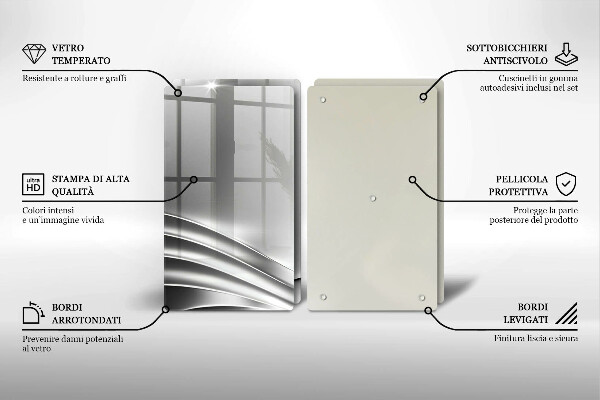 Skärbräda glas Metallstruktur