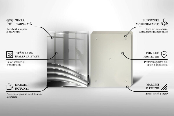 Skärbräda glas Metallstruktur