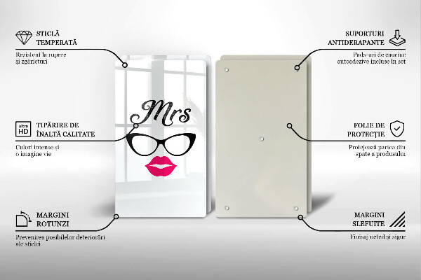 Skärbräda glas fru herr - Inskrift, mening