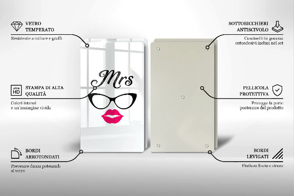 Skärbräda glas fru herr - Inskrift, mening