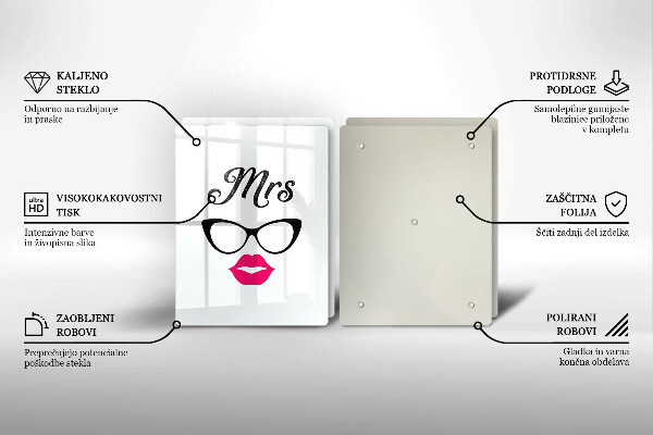 Skärbräda glas fru herr - Inskrift, mening