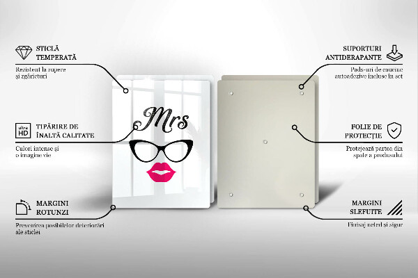 Skärbräda glas fru herr - Inskrift, mening