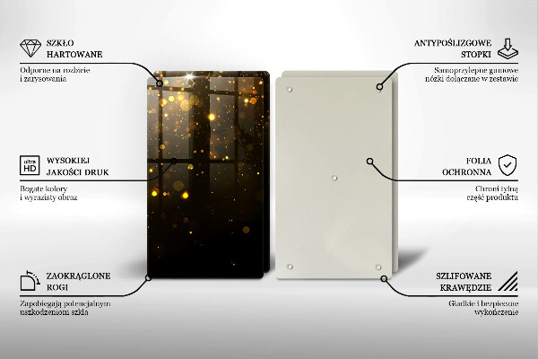 Skärbräda glas Guld glitter