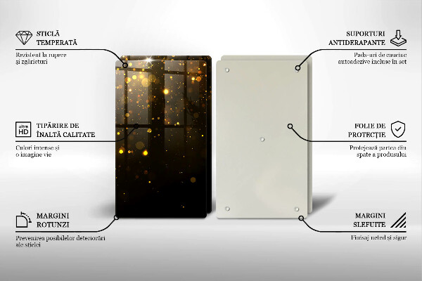 Skärbräda glas Guld glitter