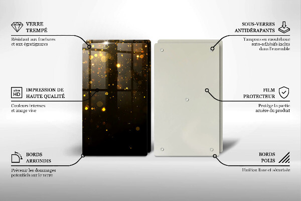 Skärbräda glas Guld glitter