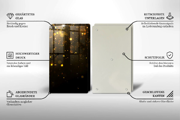 Skärbräda glas Guld glitter