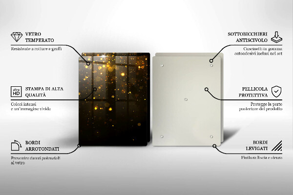 Skärbräda glas Guld glitter