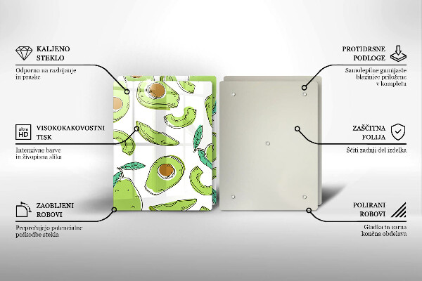 Skärbräda glas Avokado och päron