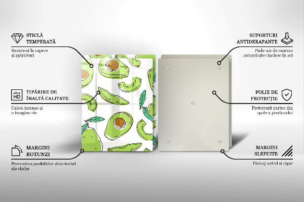 Skärbräda glas Avokado och päron