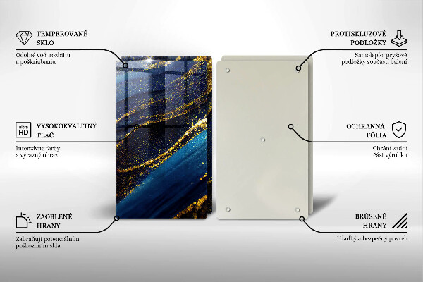 Skärbräda glas Marinblå abstraktion