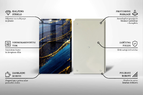 Skärbräda glas Marinblå abstraktion