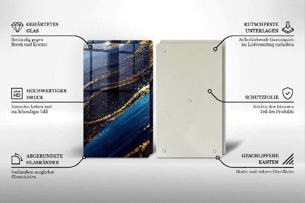 Skärbräda glas Marinblå abstraktion
