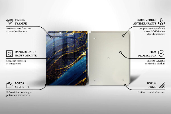 Skärbräda glas Marinblå abstraktion