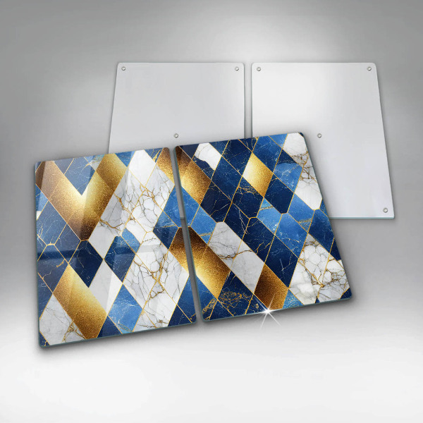 Skärbräda glas Gyllene romb marmor