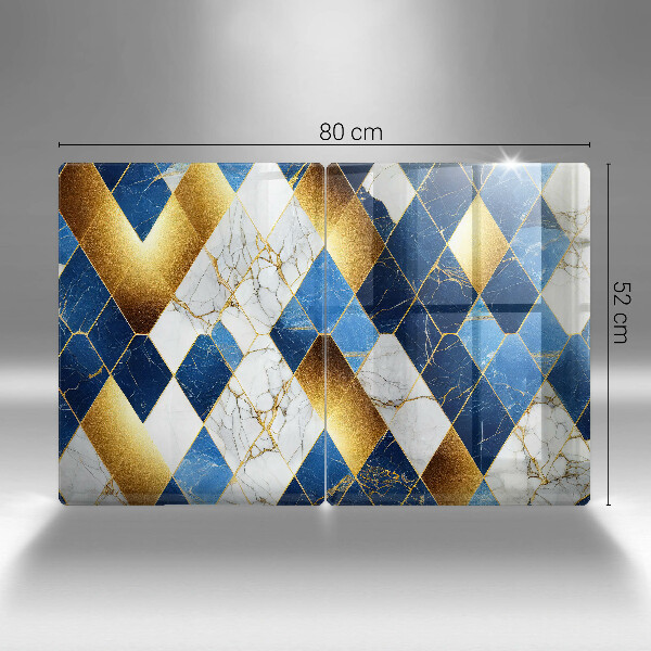 Skärbräda glas Gyllene romb marmor