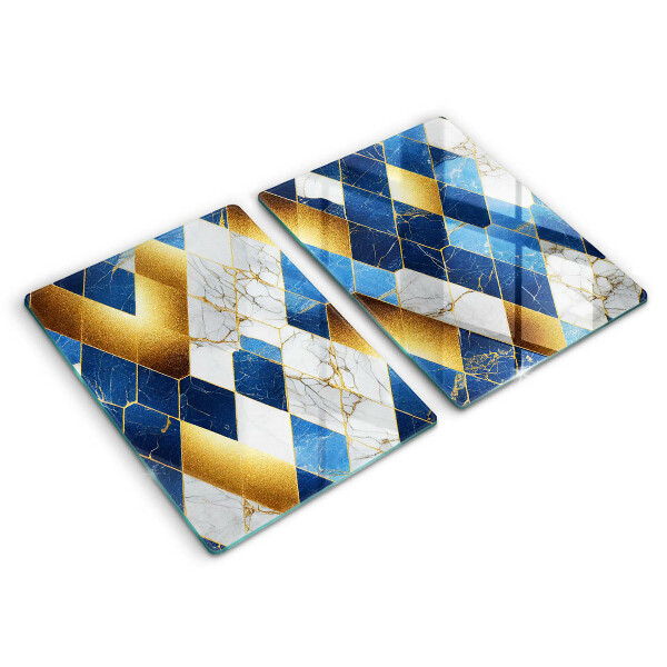 Skärbräda glas Gyllene romb marmor