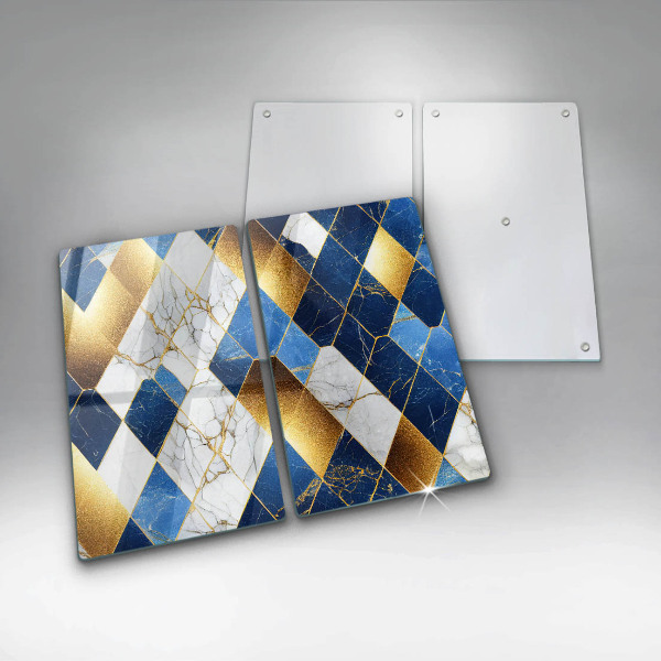 Skärbräda glas Gyllene romb marmor