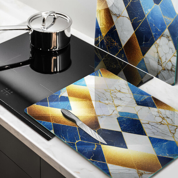 Skärbräda glas Gyllene romb marmor