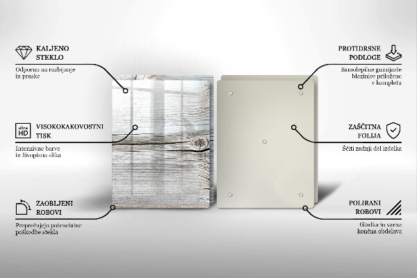 Skärbräda glas Lätt trästruktur