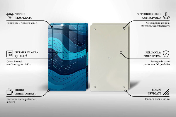 Skärbräda glas Abstrakta vågor