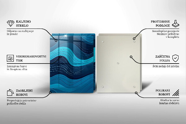 Skärbräda glas Abstrakta vågor