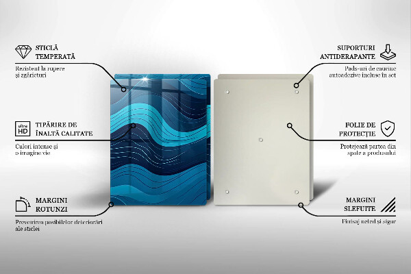 Skärbräda glas Abstrakta vågor