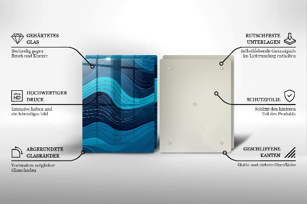 Skärbräda glas Abstrakta vågor