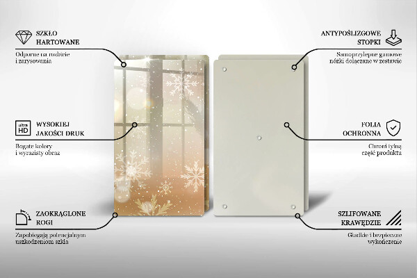 Skärbräda glas Snöflingor