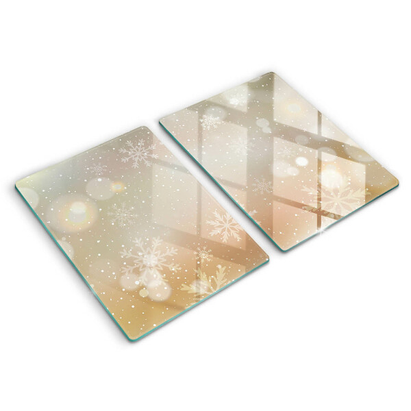 Skärbräda glas Snöflingor