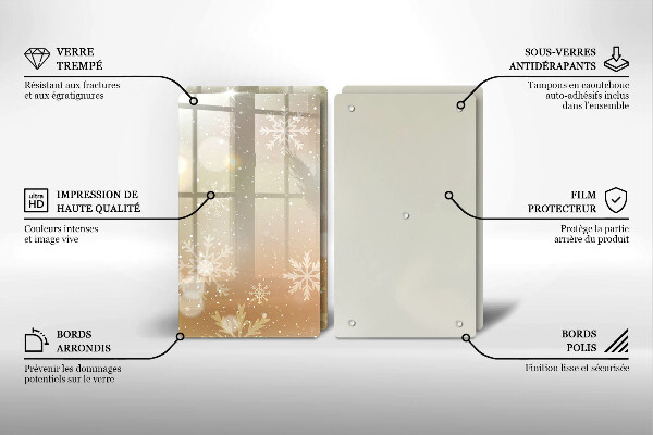 Skärbräda glas Snöflingor