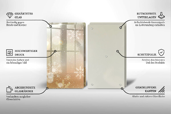 Skärbräda glas Snöflingor