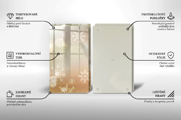 Skärbräda glas Snöflingor