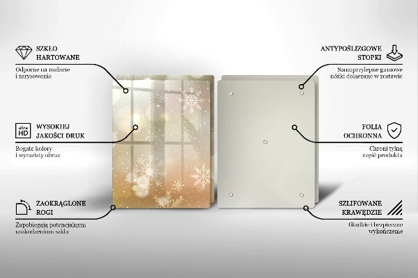 Skärbräda glas Snöflingor