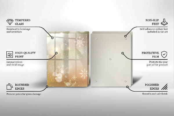 Skärbräda glas Snöflingor