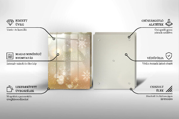 Skärbräda glas Snöflingor