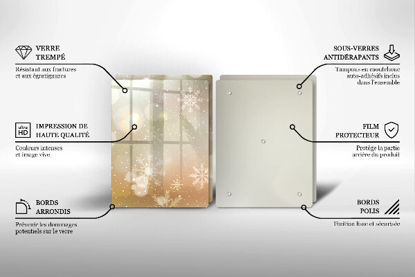 Skärbräda glas Snöflingor