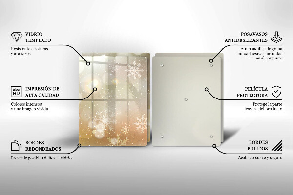 Skärbräda glas Snöflingor