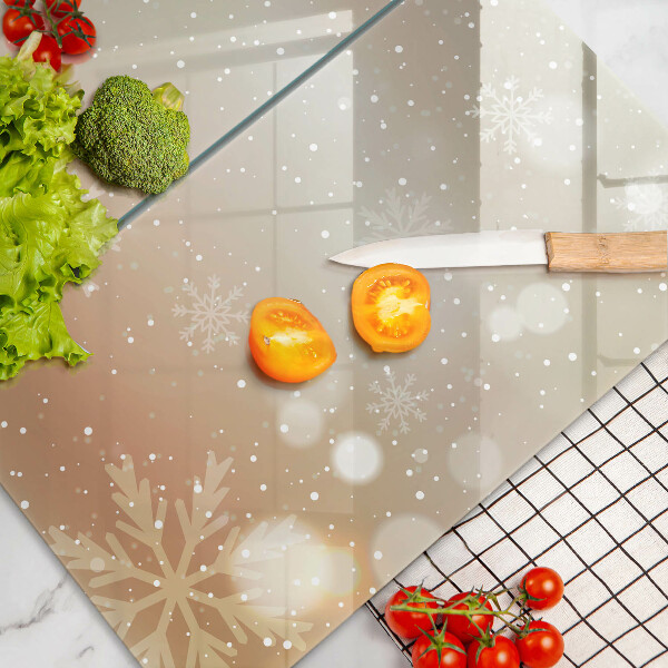 Skärbräda glas Snöflingor