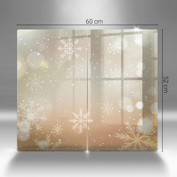 Skärbräda glas Snöflingor