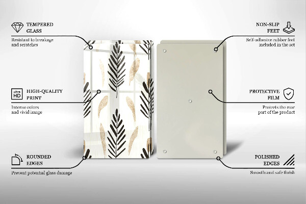 Skärbräda glas Boho växter