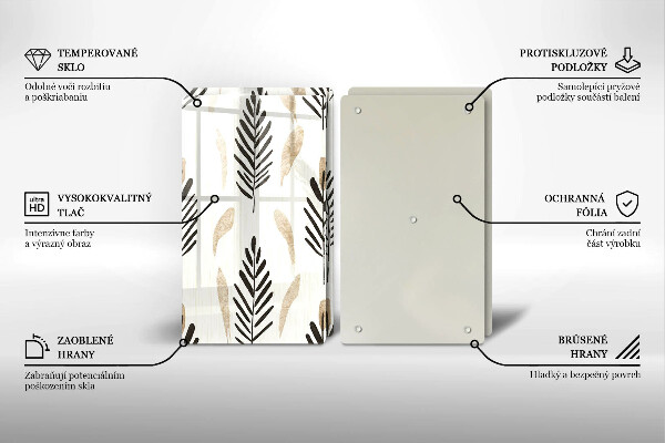 Skärbräda glas Boho växter