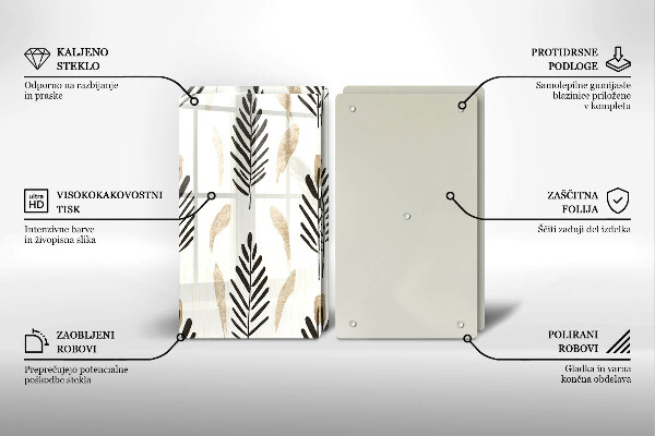 Skärbräda glas Boho växter